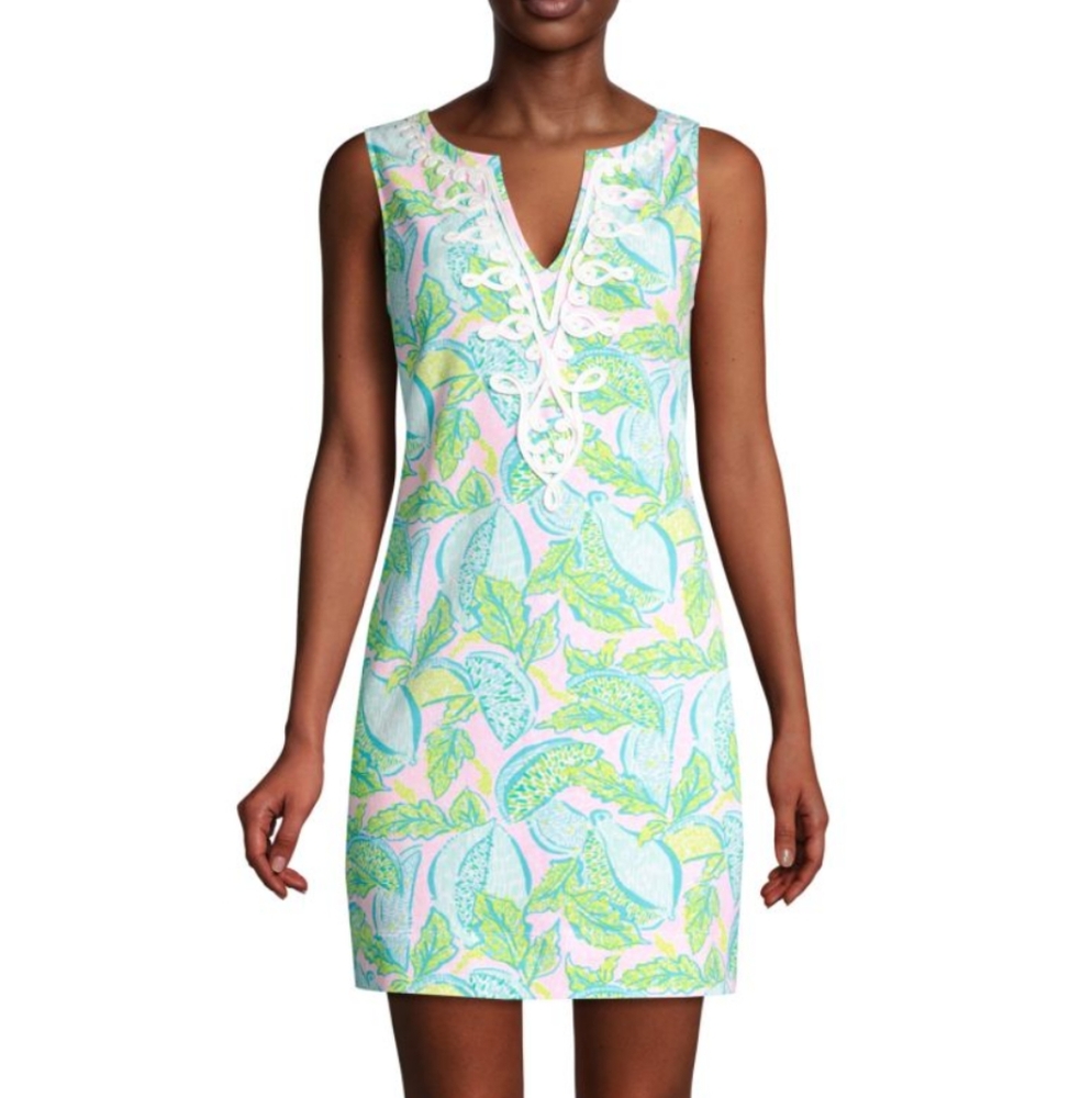 Lilly Pulitzer Pink and Green V-Neck Sundress